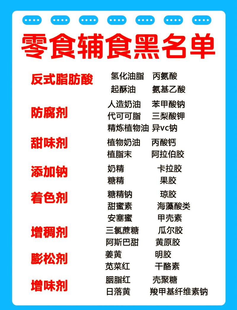 宝宝零食常见雷区成分对比表