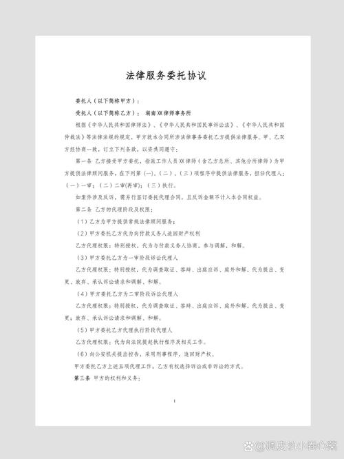 网贷逾期律所委托服务合同样本页