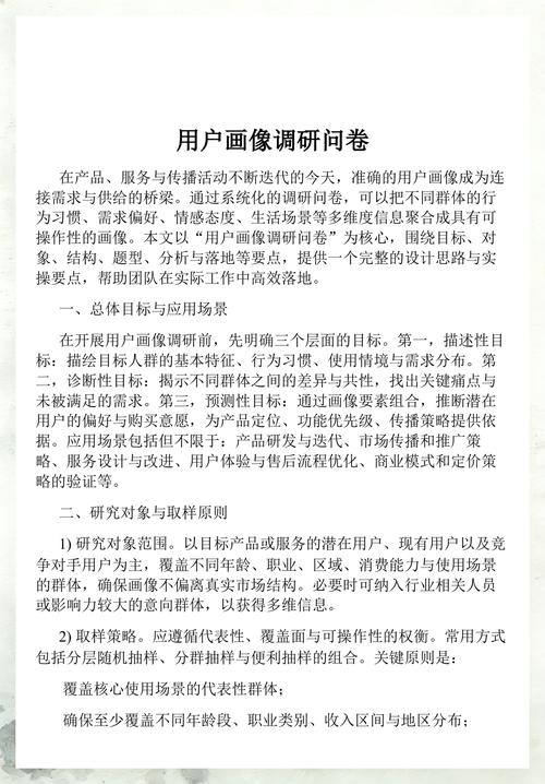 跨境出海用户调研英文问卷示例