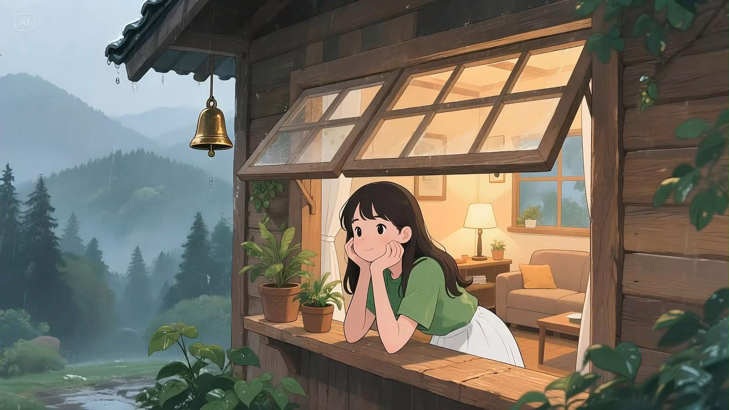 窗边人深呼吸调节情绪场景