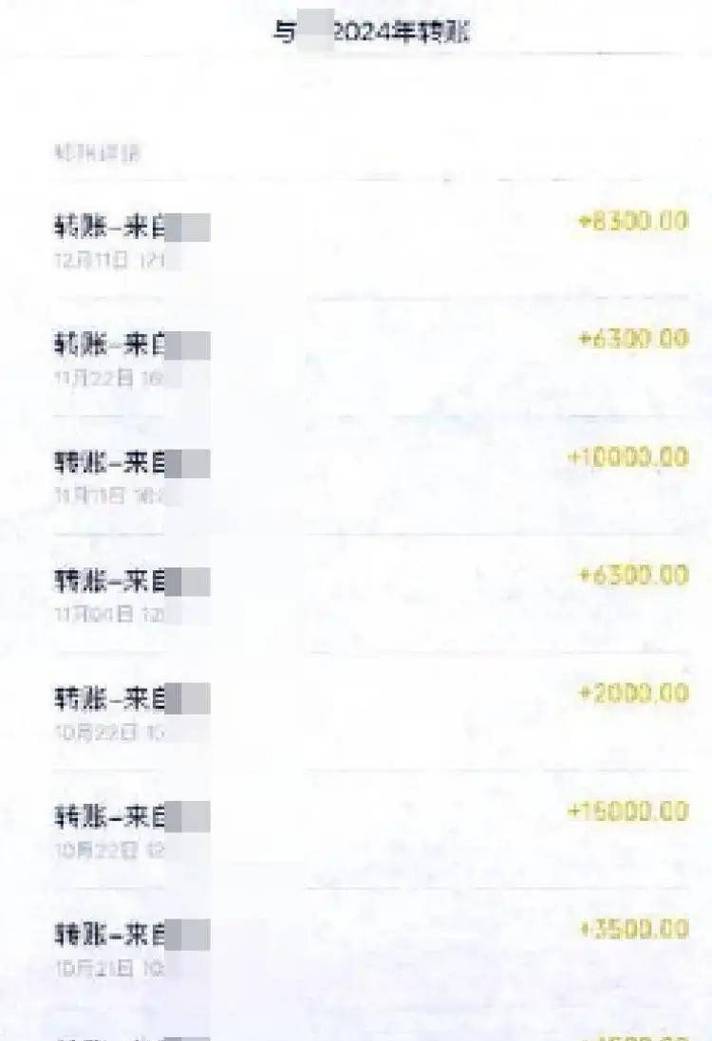 赡养费用支出银行转账记录截图