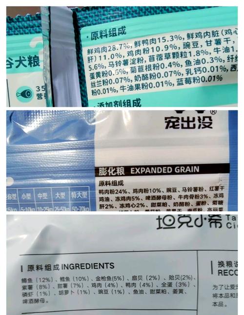 市售狗粮包装原料标注实拍