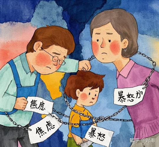 多孩父母情绪管理漫画示意图