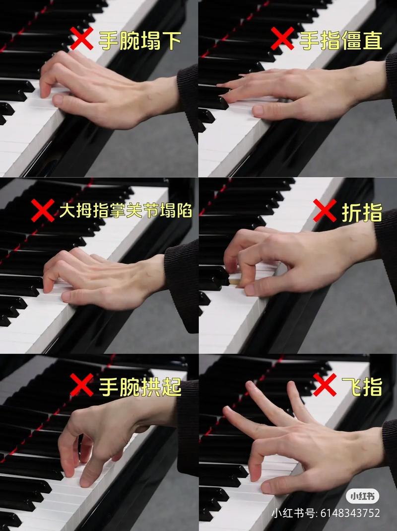 成年人练习钢琴手指拉伸动作示意图