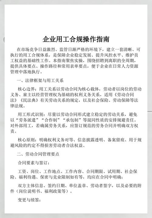 北京企业劳动用工合规审查核心要点图