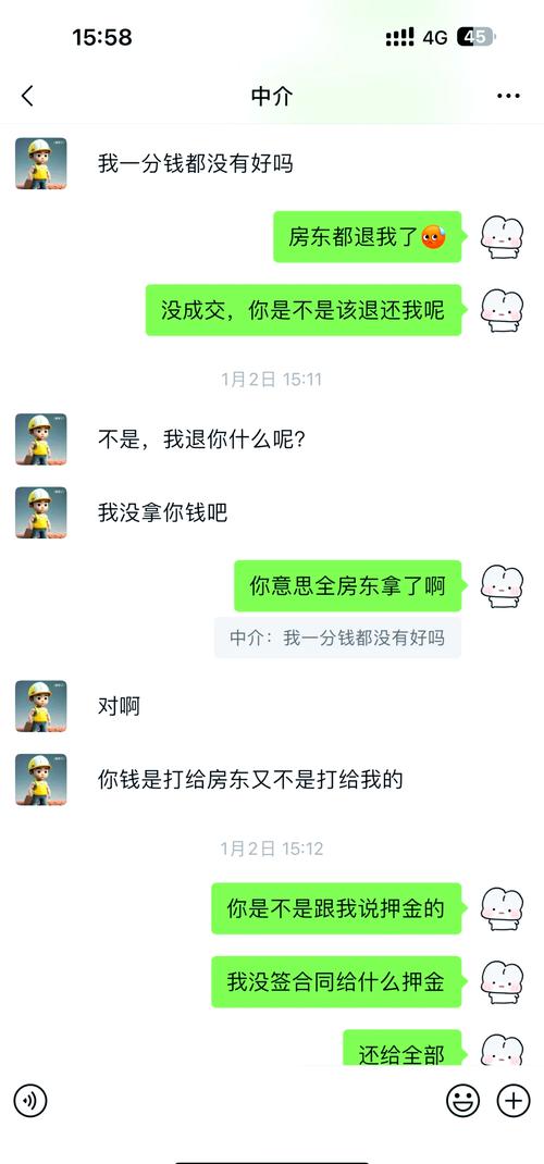 中介原房主隐瞒房屋问题聊天记录截图