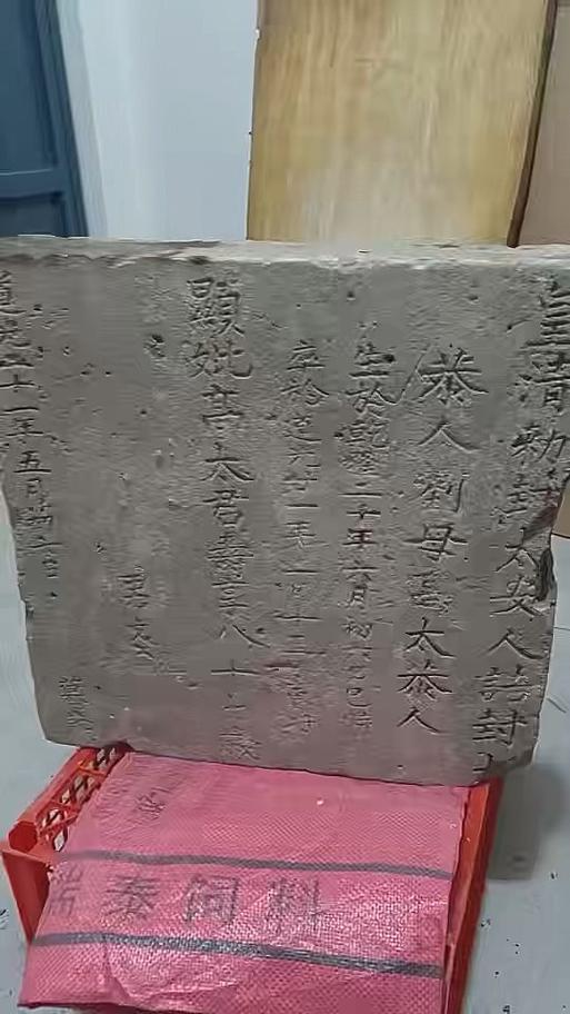 断裂的清代县级文保石碑现场图