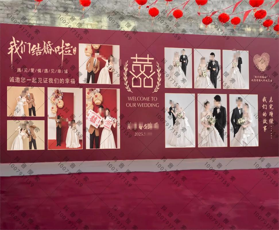 创意婚礼拍立得照片墙留言方式