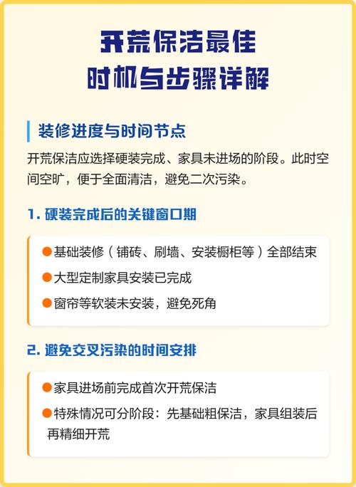 装修流程中开荒保洁最佳时机示意图