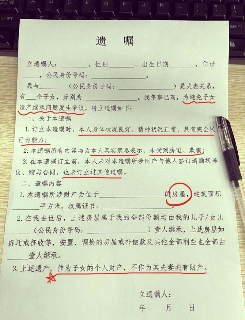 继承律所处理遗嘱继承案件的文件实拍