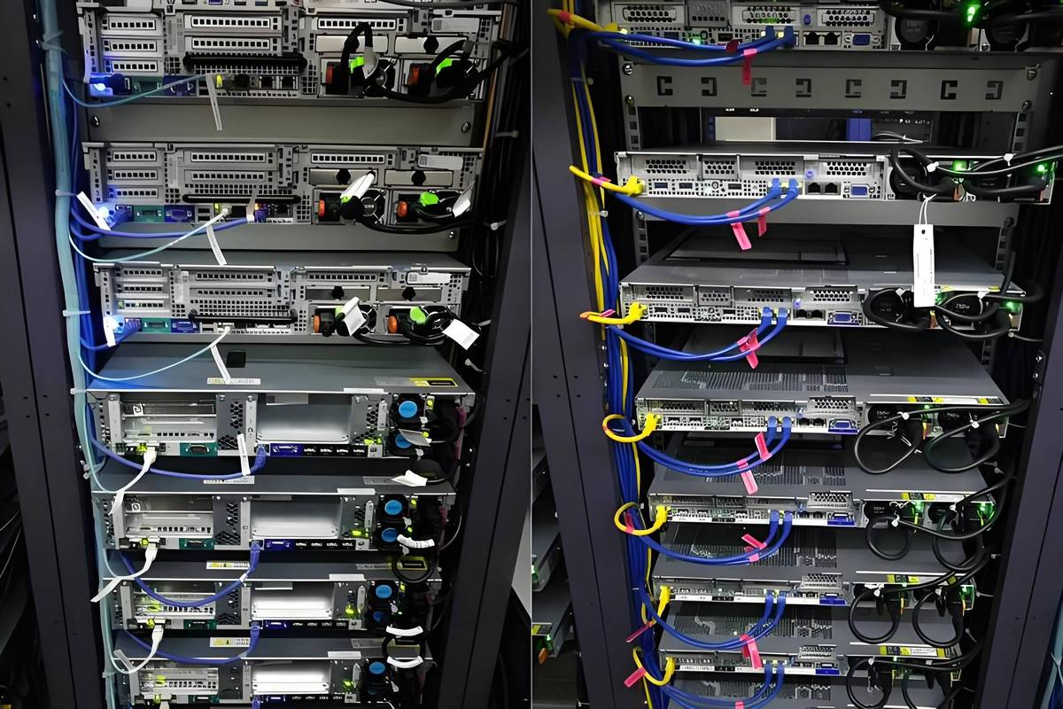 数据中心内部800G光模块安装图