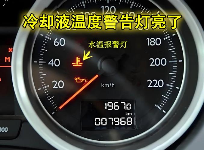 汽车仪表盘发动机水温红灯报警界面