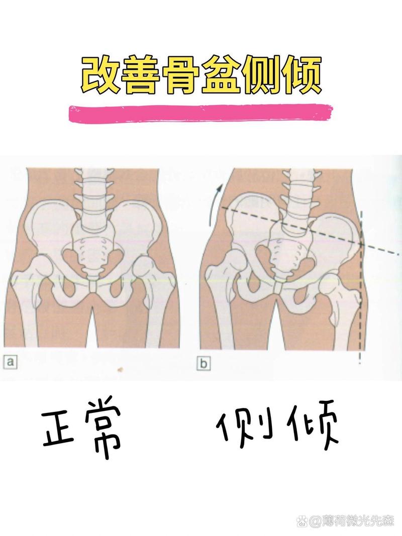 口袋负重导致骨盆倾斜示意图