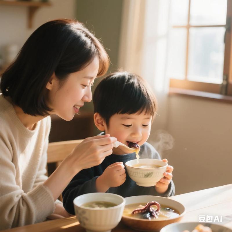 妈妈在厨房准备有机宝宝辅食