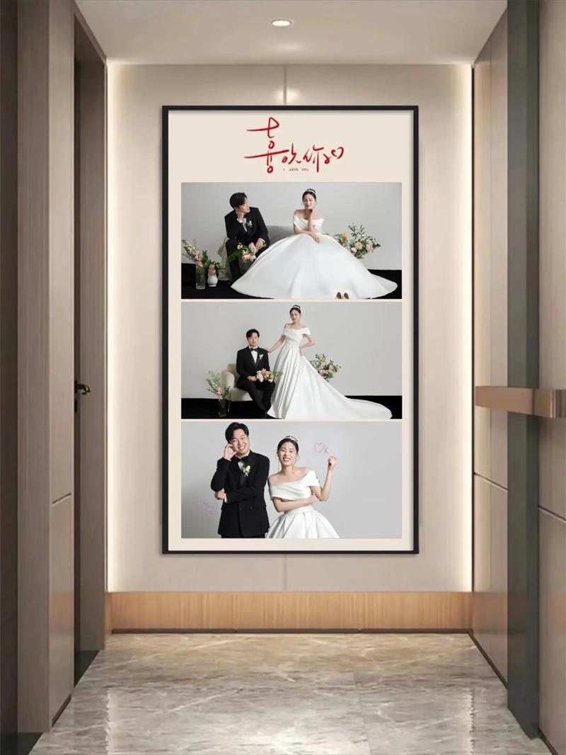 不同材质婚纱照挂画反光划痕对比实拍图