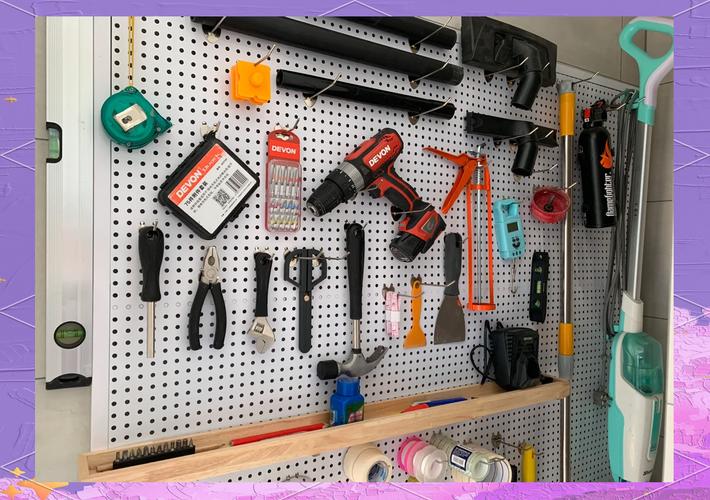 装修DIY工具墙实拍各种手持电动工具