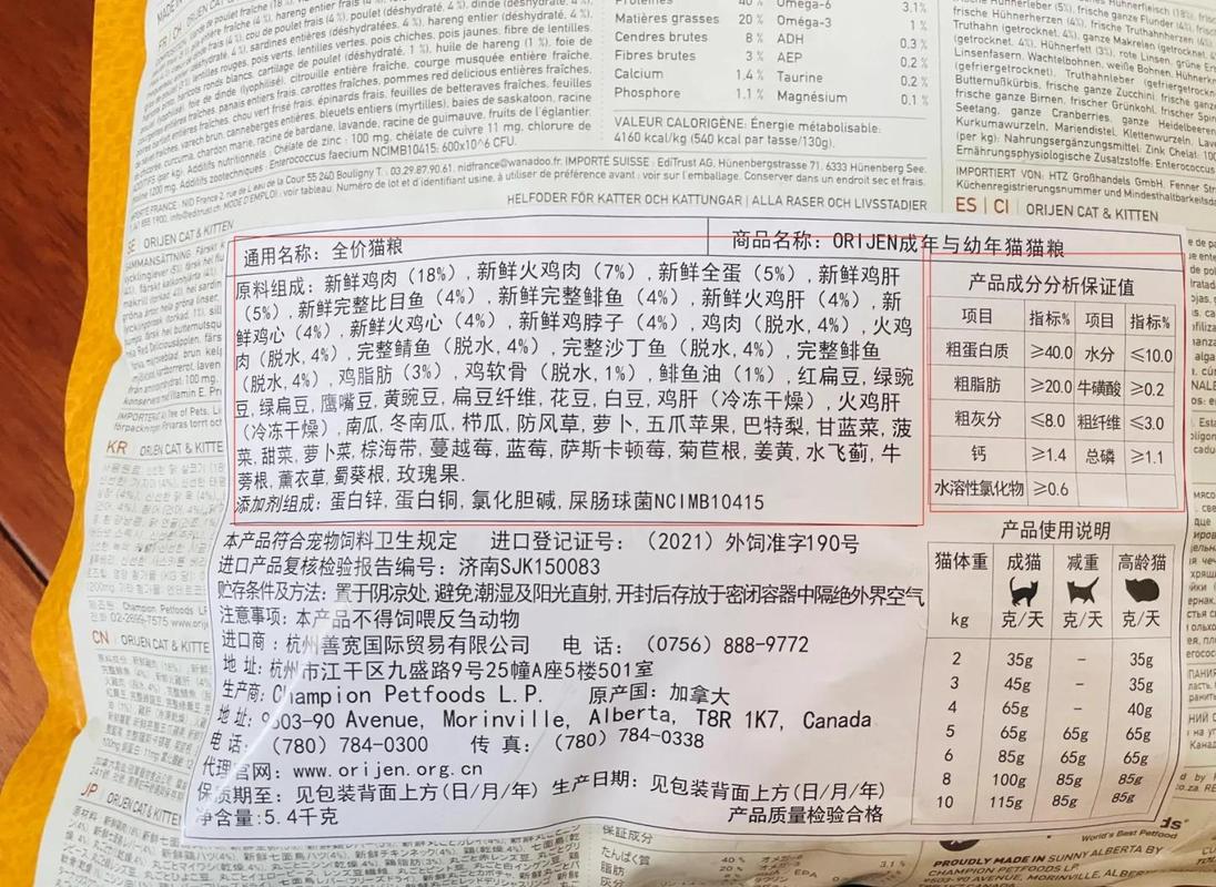 宠物真假进口粮配料表对比图