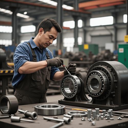 东莞工厂车间工匠打磨精密轴承实景图