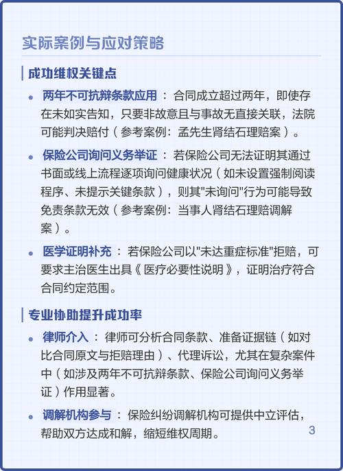 保险合同理赔纠纷常见争议点对照表
