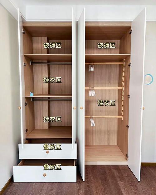 儿童房衣柜落地挂衣区设计实拍图