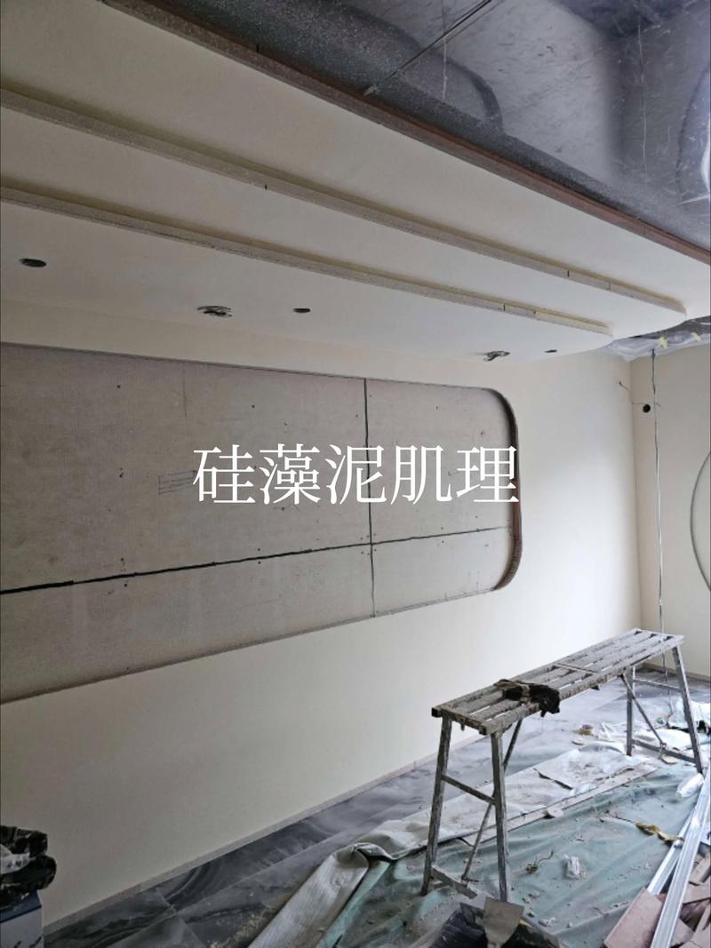 硅藻泥土轮肌理施工过程特写