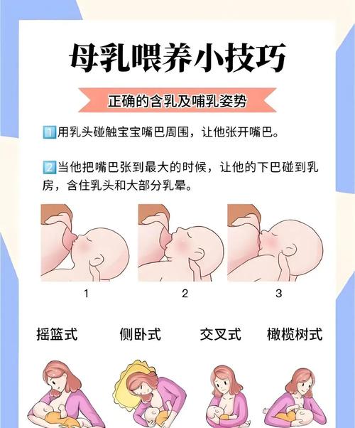 新手妈妈喂母乳的正确姿势和婴儿含接特写