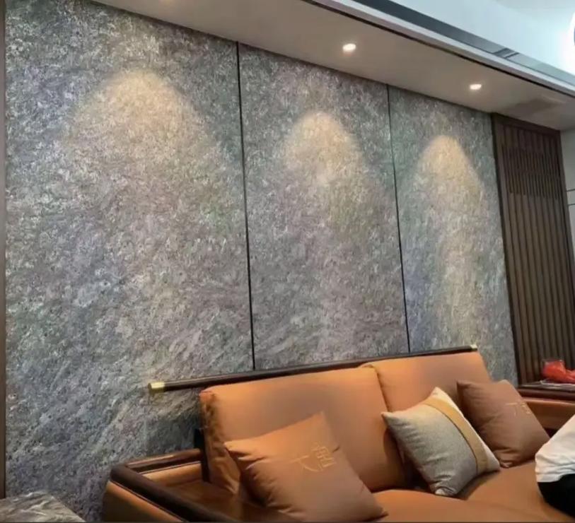 家装客厅沙发背景砖石表面实拍