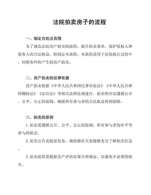 法院公开司法拍卖房屋流程公告示例
