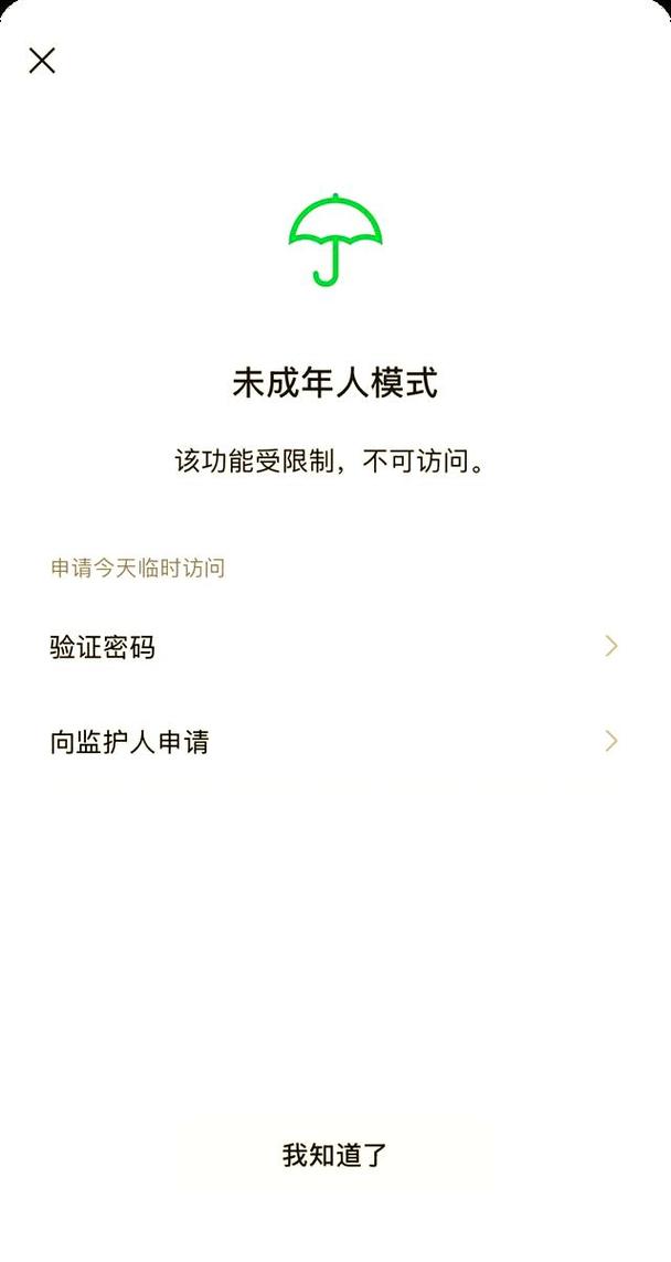 未成年人网络保护青少年模式登录界面示意图