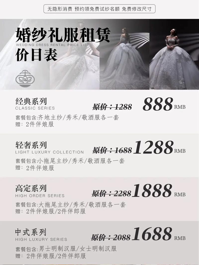 新娘租用高档婚纱与购买价格对比
