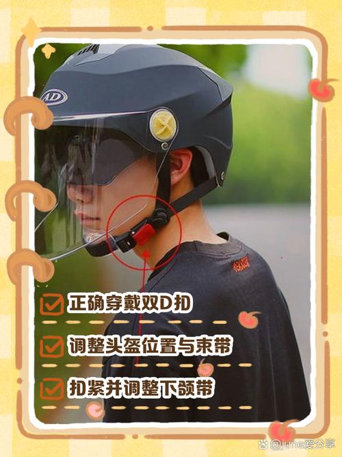 安全帽下颏带正确系法特写图