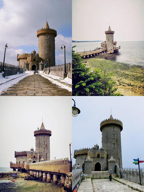 中世纪城堡塔楼号角手黄昏吹奏场景