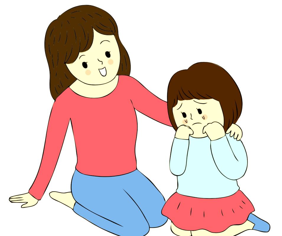 孩子向妈妈提问为什么的亲子对话插画