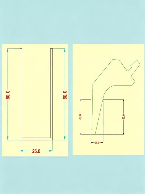 U型冲压件折弯回弹补偿角度示意图