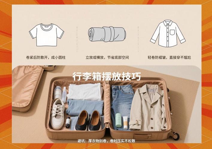 卷衣法收纳行李箱