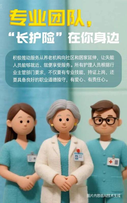 社区社保服务站长护险办理宣传海报