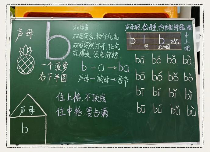 小学一年级拼音b d 区分课堂板书