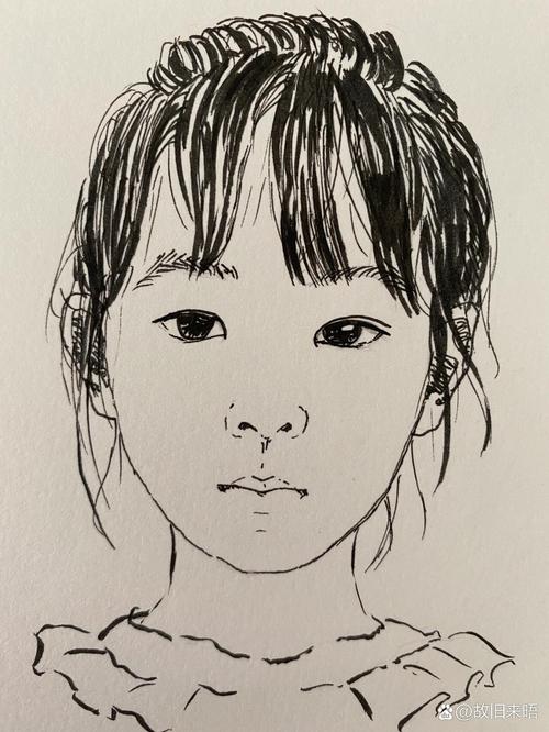 小学美术课堂学生手绘人像作业