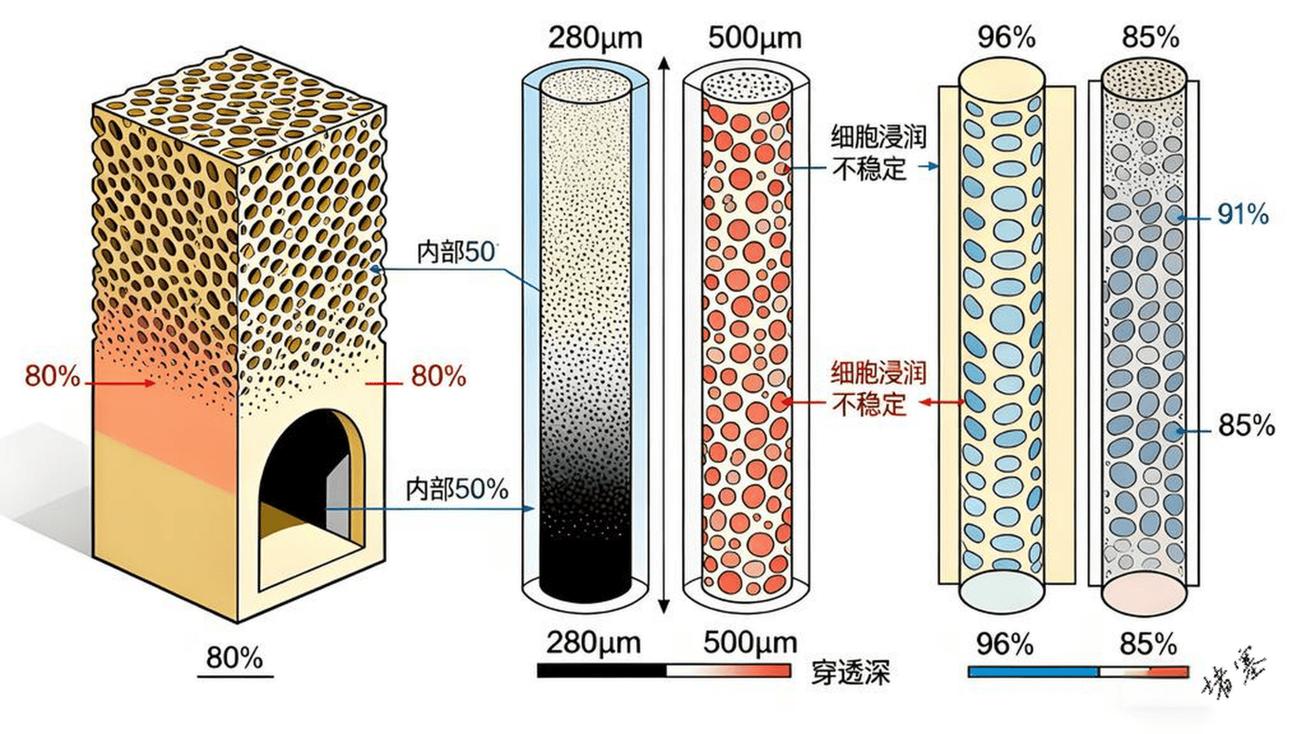 陶瓷插芯孔隙结构干燥原理示意图