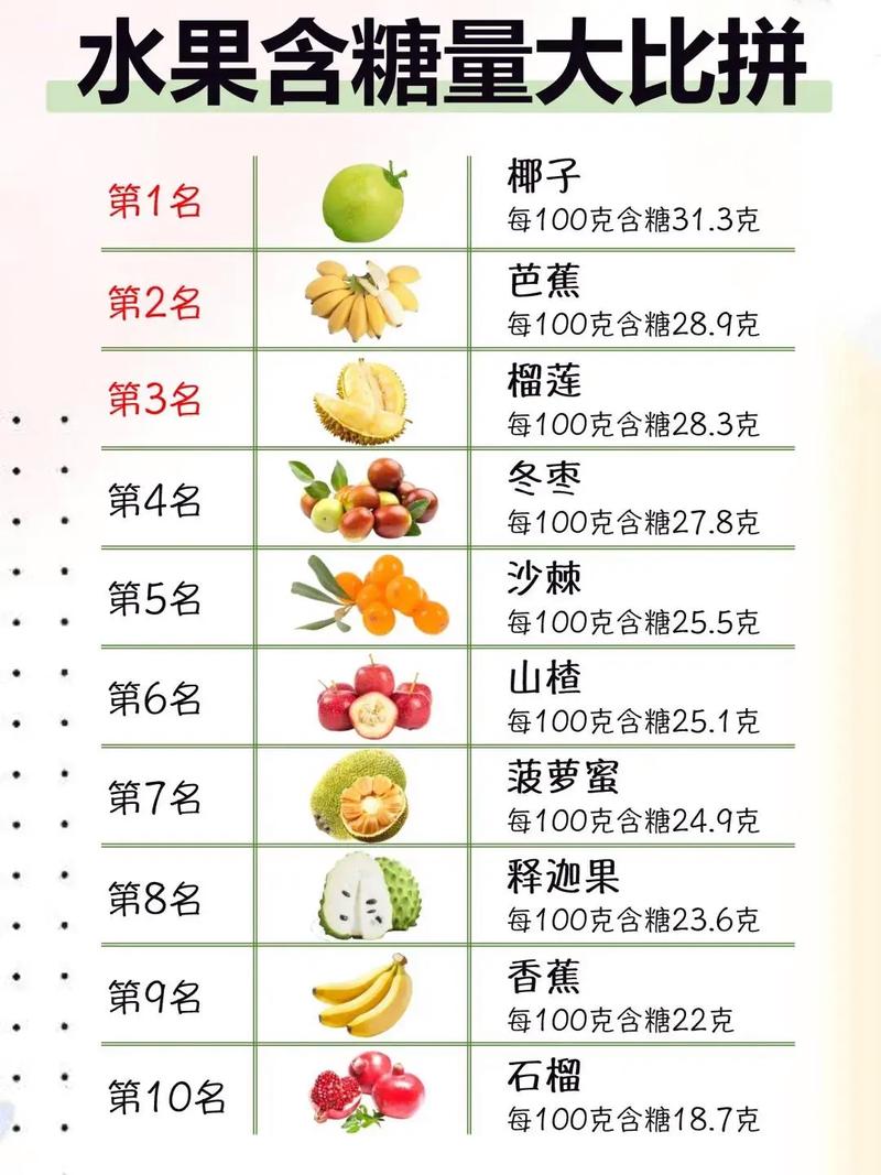 不同果干每100克含糖量对比统计图