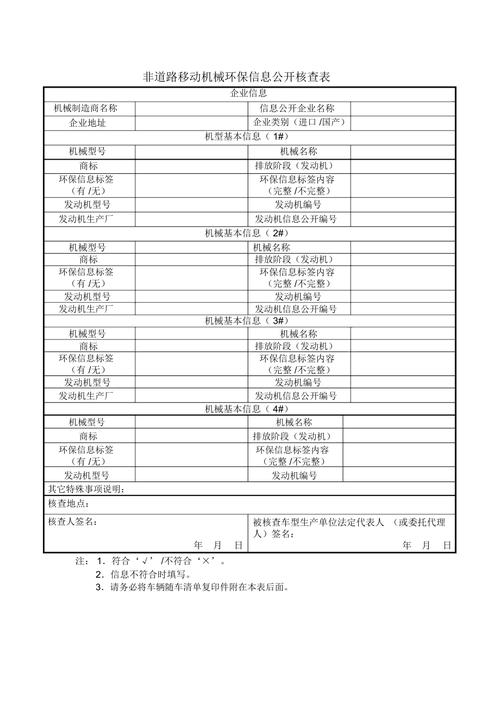 机械设计环保要求选型核查表