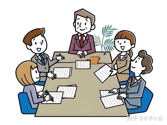 会议室里同事逻辑混乱发言场景插画