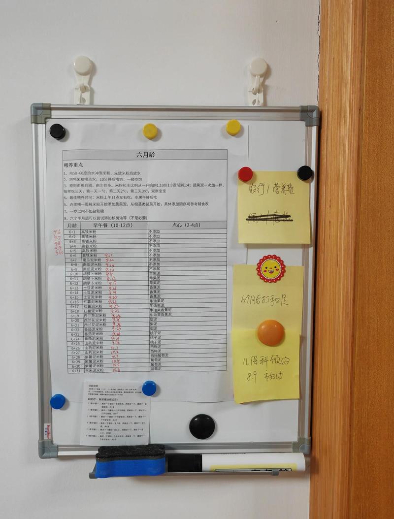 家庭学习区磁吸计划白板与三档文件夹