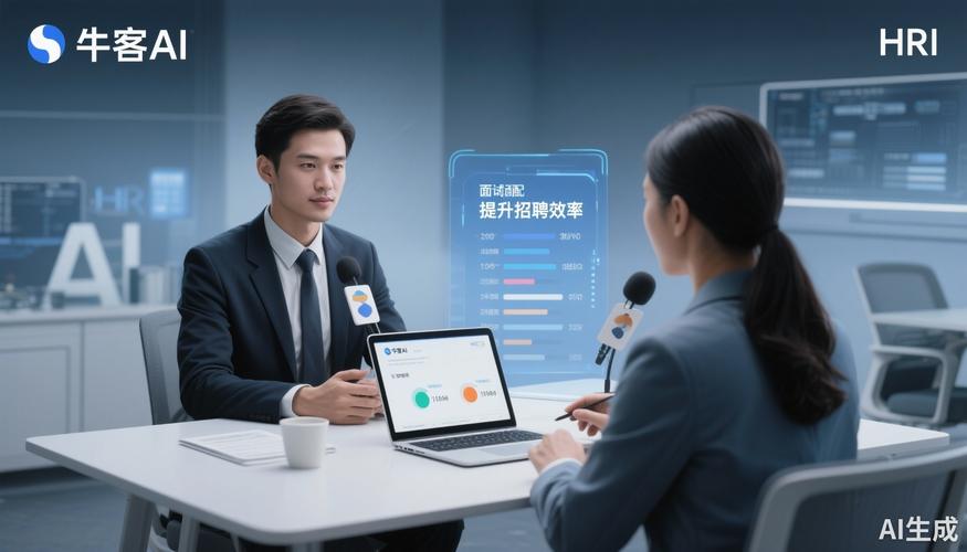 求职者对着AI面试官做线上面试