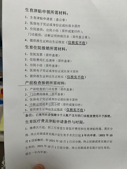 生育津贴报销材料分类整理实拍