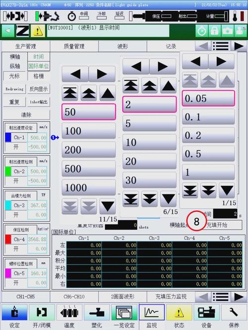 注塑机电机电流波形实时监测界面