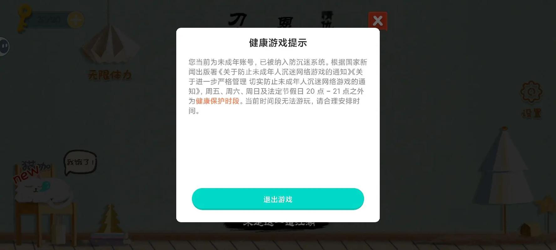 未成年人网络保护防沉迷系统界面