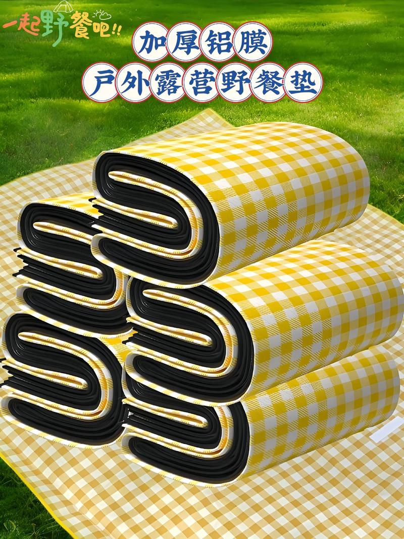 家庭户外野餐铝箔防潮野餐垫实拍