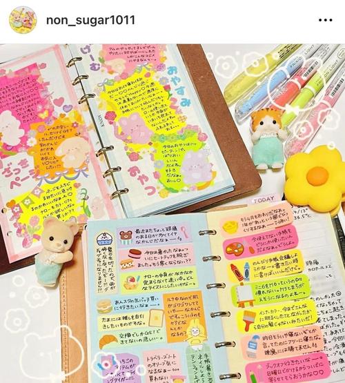 分区完成的手账制作半成品页面