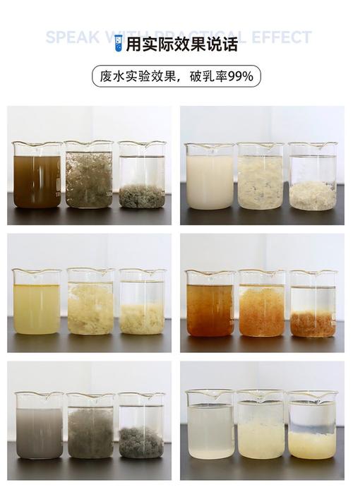 切削液废水破乳分层效果对比图